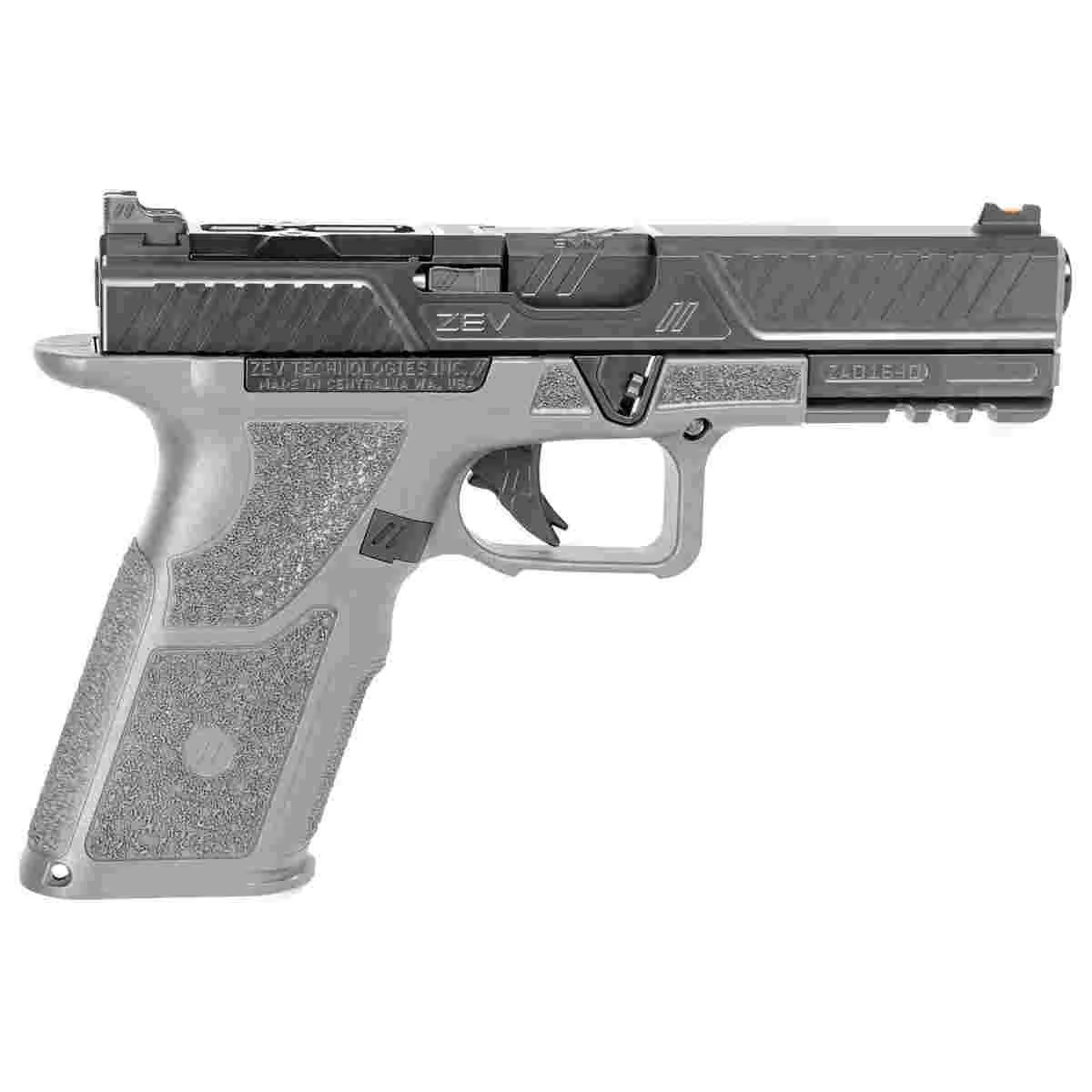 Zev Technologies OZ9 Standard Combat Pistol 9mm Luger 17rd Magazines 4.5" Barrel Black Slide Gray Grip 1 Zev Technologies OZ9 Standard Combat Pistol 9mm Luger 17rd Magazines 4.5" Barrel Black Slide Gray Grip