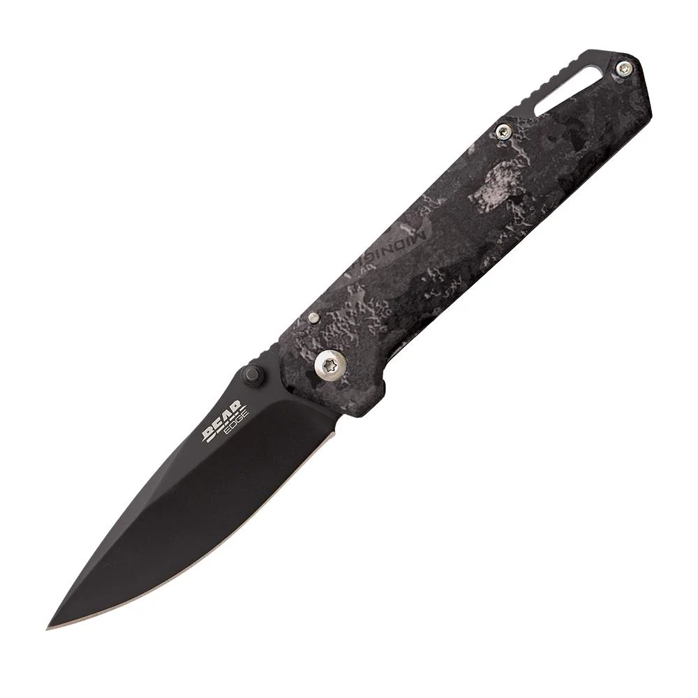 Bear & Son Brisk 3.0 Medium Folding Knife 2-7/8" Drop Point Blade Midnight Camo 1 Bear & Son Brisk 3.0 Medium Folding Knife 2-7/8" Drop Point Blade Midnight Camo