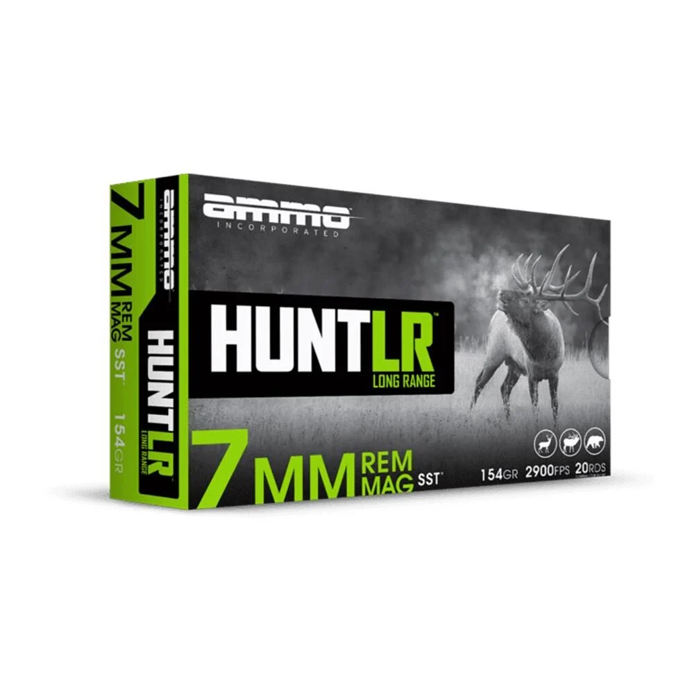 Ammo Inc. Hunt LR SST Rifle Ammunition 7mm Rem Mag 154gr PT 2900 fps 20/ct 1 Ammo Inc. Hunt LR SST Rifle Ammunition 7mm Rem Mag 154gr PT 2900 fps 20/ct