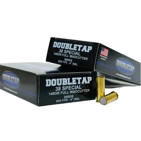 Double Tap Handgun Full Wadcutter Match Ammunition .38 Special 148gr WC 800 fps 50/ct 1 Double Tap Handgun Full Wadcutter Match Ammunition .38 Special 148gr WC 800 fps 50/ct