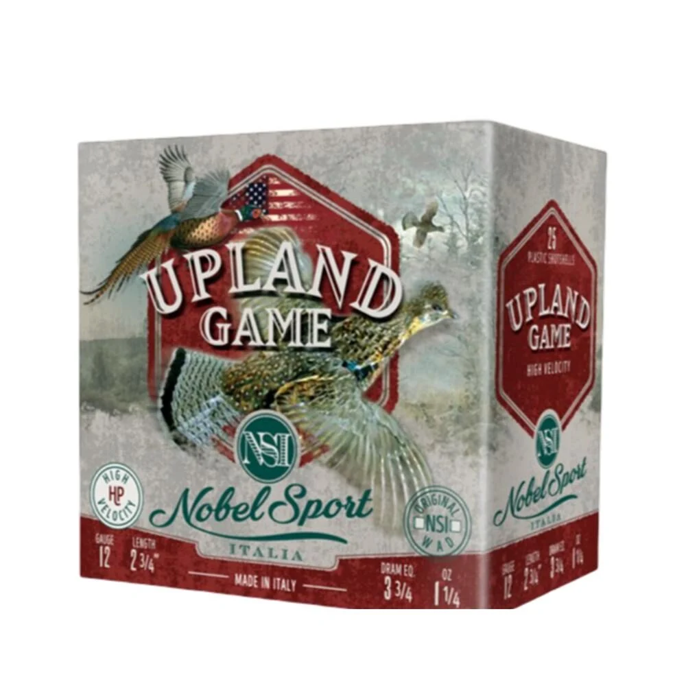Nobel Sport Upland Game Shotshells 12 ga 2-3/4" 1-1/4 oz 1330 fps #7.5 25/ct 1 Nobel Sport Upland Game Shotshells 12 ga 2-3/4" 1-1/4 oz 1330 fps #7.5 25/ct