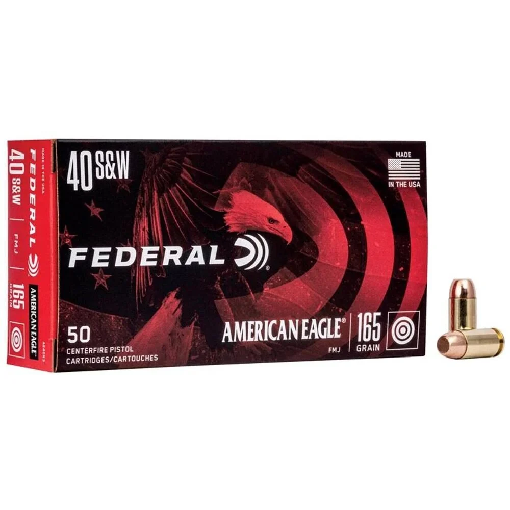 American Eagle Handgun Ammunition .40 S&W 165 gr FMJ 1130 fps 1000/ct 1 American Eagle Handgun Ammunition .40 S&W 165 gr FMJ 1130 fps 1000/ct