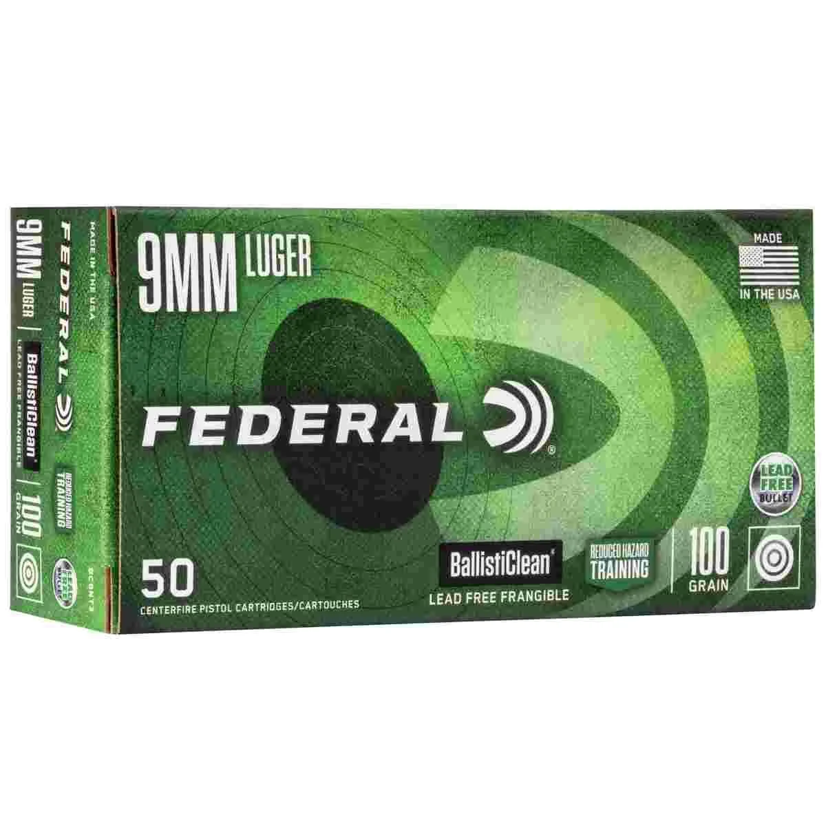 Federal Ballisticlean Frangible Handgun Ammunition 9mm Luger 100 gr RHT 1240 50/ct 1 Federal Ballisticlean Frangible Handgun Ammunition 9mm Luger 100 gr RHT 1240 50/ct