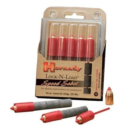 Hornady Sabot LockNLoad Speed Sabot Low Drag Bullets .50 cal Low Drag Speed Sabot with .45 cal 250 gr SST Bullet 10/ct 1 Hornady Sabot LockNLoad Speed Sabot Low Drag Bullets .50 cal Low Drag Speed Sabot with .45 cal 250 gr SST Bullet 10/ct