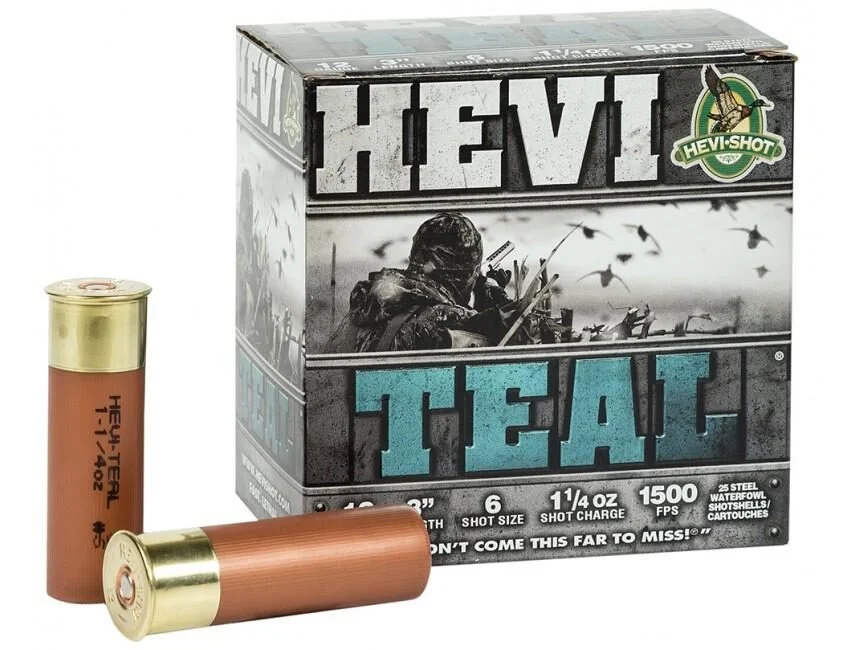 Hevi-Shot Hevi-Teal Shotshells 12 ga 3" 1-1/4 oz 1500 fps #6 25/ct 1 Hevi-Shot Hevi-Teal Shotshells 12 ga 3" 1-1/4 oz 1500 fps #6 25/ct