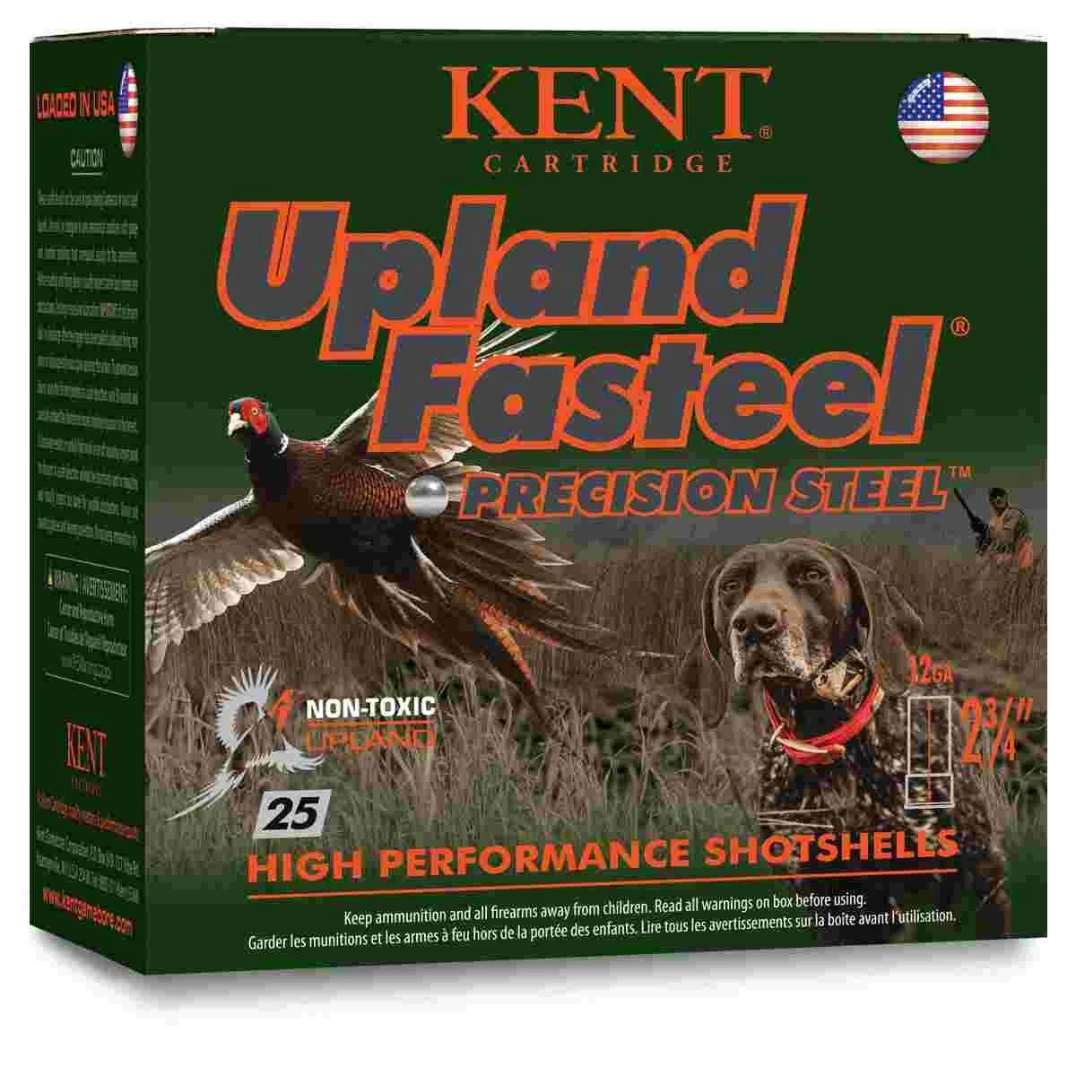 Kent Upland Fasteel Shotshells 20 ga 2-3/4" 7/8oz 1500 fps #5 25/ct 1 Kent Upland Fasteel Shotshells 20 ga 2-3/4" 7/8oz 1500 fps #5 25/ct