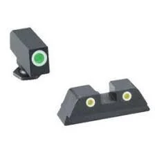 Green YellowTritium 3 dot sight set white outlines for Glock 42-43 1 Green YellowTritium 3 dot sight set white outlines for Glock 42-43