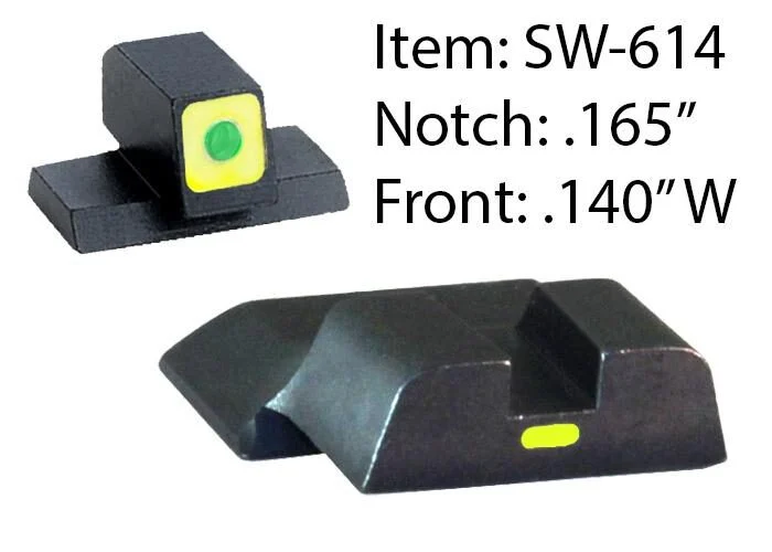 Ameriglo CAP Tritium Night Sights for S&W M&P / Front Tritium - Green / Front Outline - LumiGreen / Style - CAP / Rear Paint Bar - LumiGreen 1 Ameriglo CAP Tritium Night Sights for S&W M&P / Front Tritium - Green / Front Outline - LumiGreen / Style - CAP / Rear Paint Bar - LumiGreen