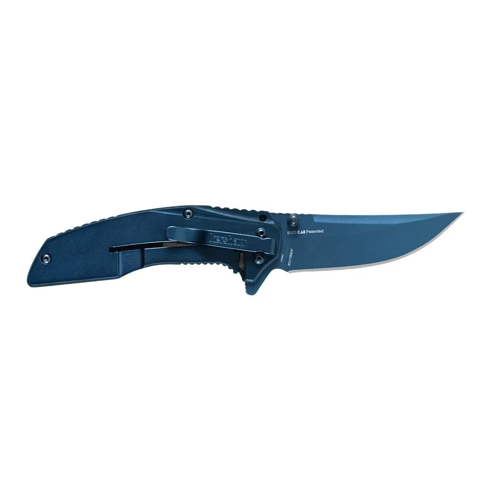Kershaw Outright Folding Knife 3" Trailing Point Blade Blue Black 1 Kershaw Outright Folding Knife 3" Trailing Point Blade Blue Black