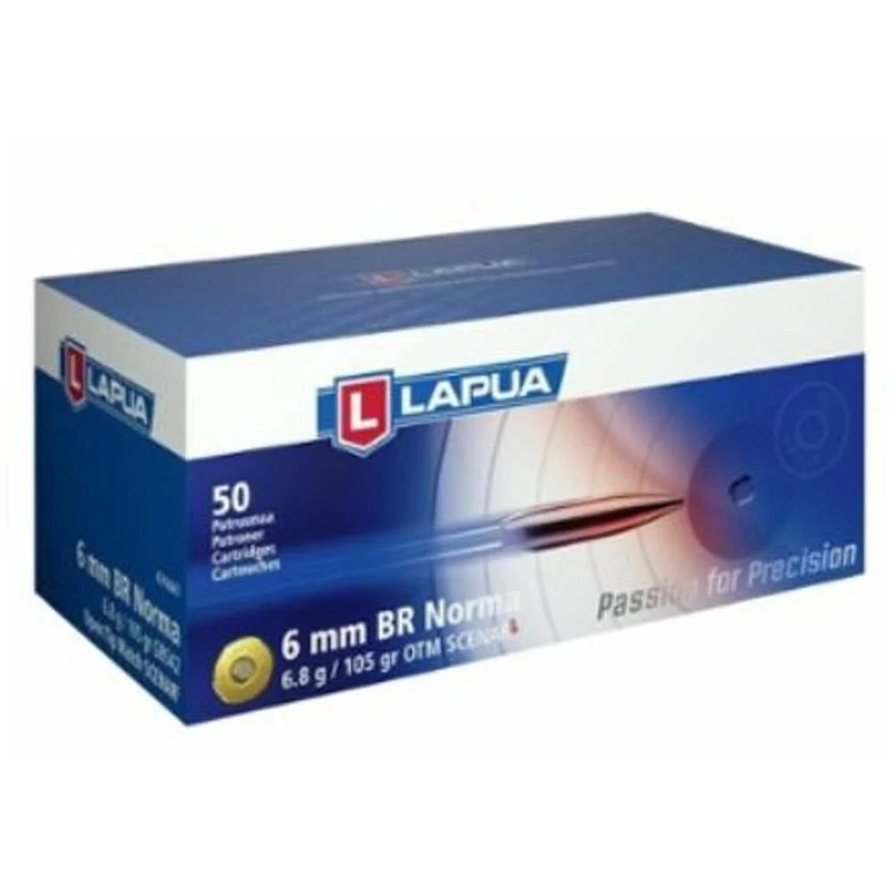 Lapua OTM Rifle Ammo 6mm BR Norma 105 gr Scenar-L 2674 fps 50/ct 1 Lapua OTM Rifle Ammo 6mm BR Norma 105 gr Scenar-L 2674 fps 50/ct