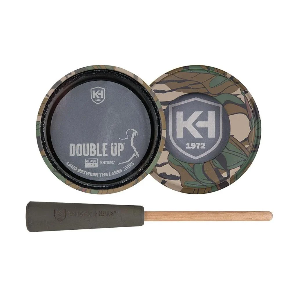 Knight & Hale Double Up Glass/Slate Pot Turkey Call LBTL Series Mossy Oak Greenleaf 1 Knight & Hale Double Up Glass/Slate Pot Turkey Call LBTL Series Mossy Oak Greenleaf