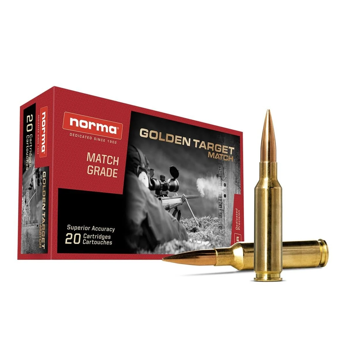 Norma Golden Target Match Rifle Ammunition 6.5 Creedmoor 143gr BTHP 2723 fps 20/ct 1 Norma Golden Target Match Rifle Ammunition 6.5 Creedmoor 143gr BTHP 2723 fps 20/ct