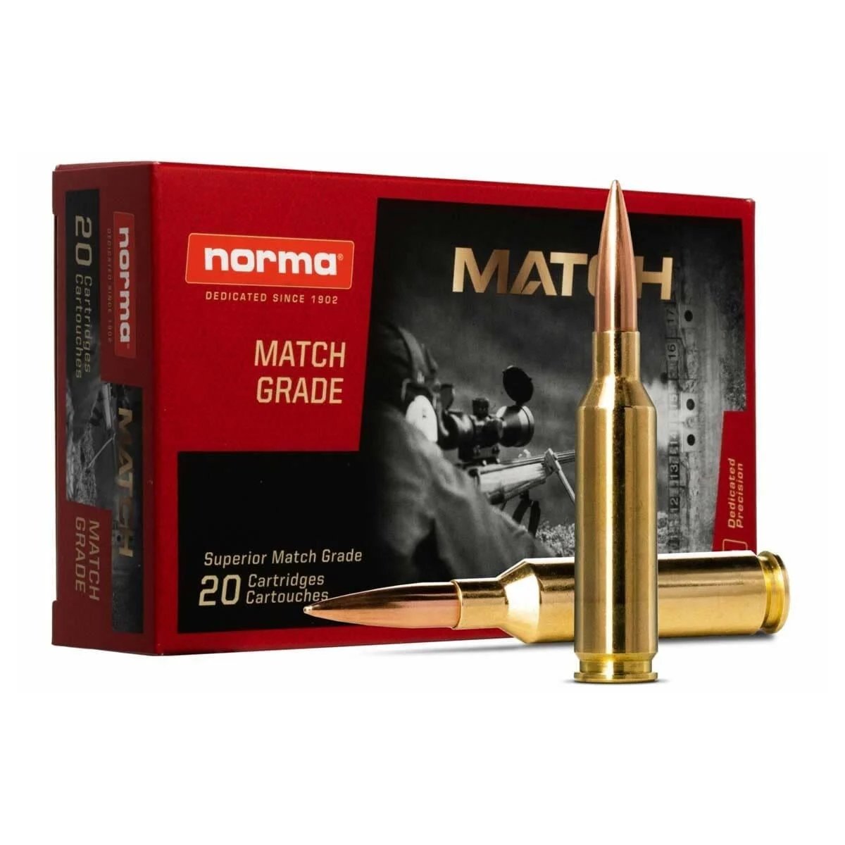 Norma Golden Target Match Rifle Ammunition .338 Lapua 250gr BTHP 2838 fps 20/ct 1 Norma Golden Target Match Rifle Ammunition .338 Lapua 250gr BTHP 2838 fps 20/ct