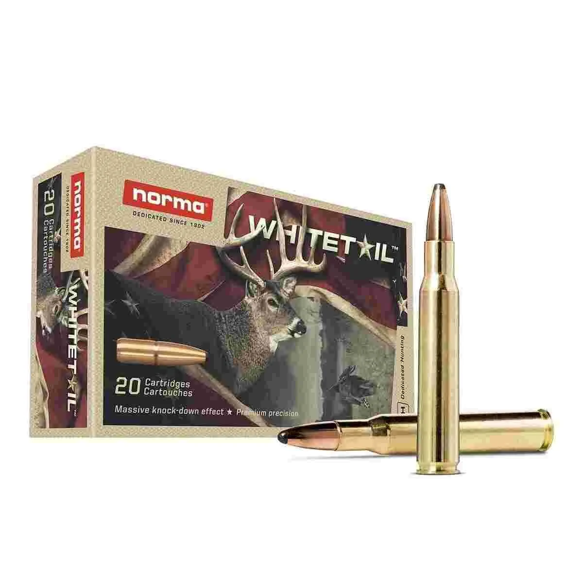 Norma WhiteTail Rifle Ammunition .30-06 Sprg 150gr PSP 2887 fps 20/ct 1 Norma WhiteTail Rifle Ammunition .30-06 Sprg 150gr PSP 2887 fps 20/ct