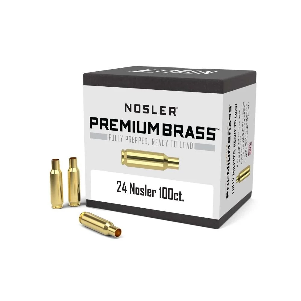 Nosler Unprimed Brass Rifle Cartridge Cases .24 Nosler 100/ct 1 Nosler Unprimed Brass Rifle Cartridge Cases .24 Nosler 100/ct