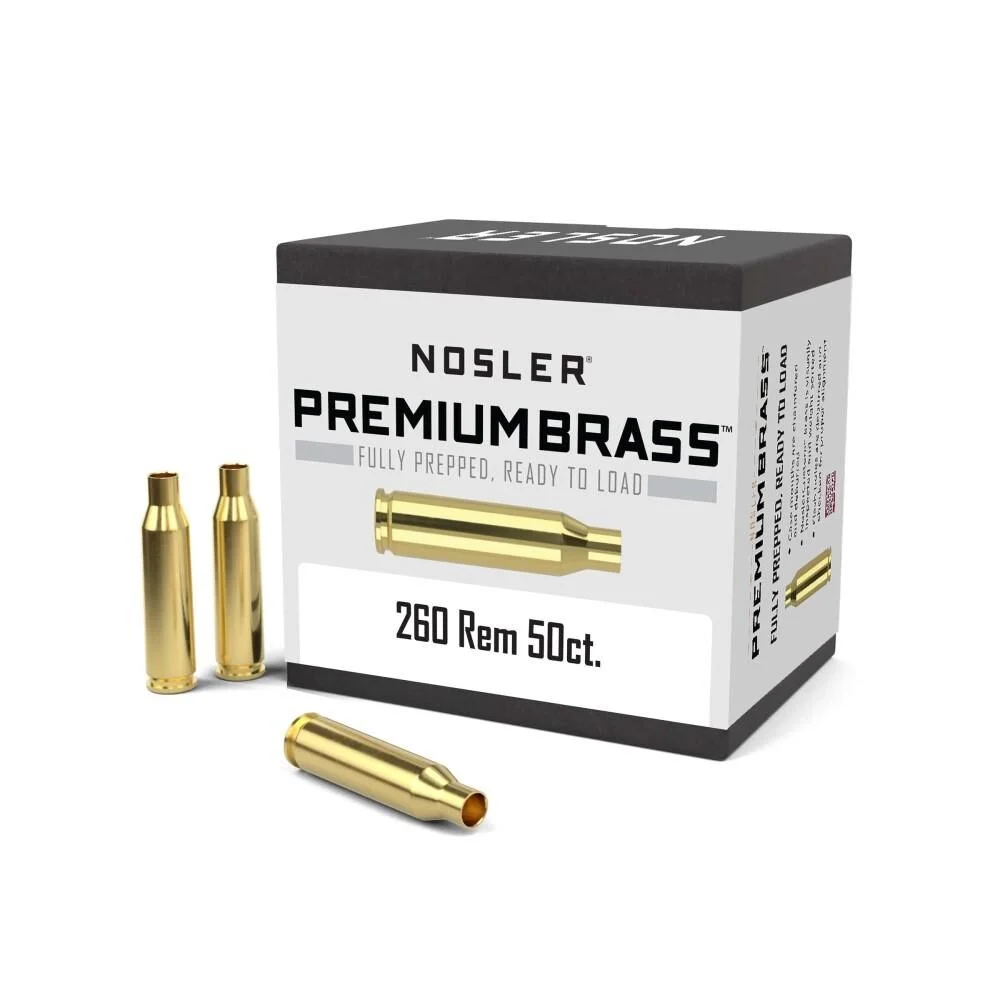 Nosler Unprimed Brass Rifle Cartridge Cases .260 Rem 50/ct 1 Nosler Unprimed Brass Rifle Cartridge Cases .260 Rem 50/ct