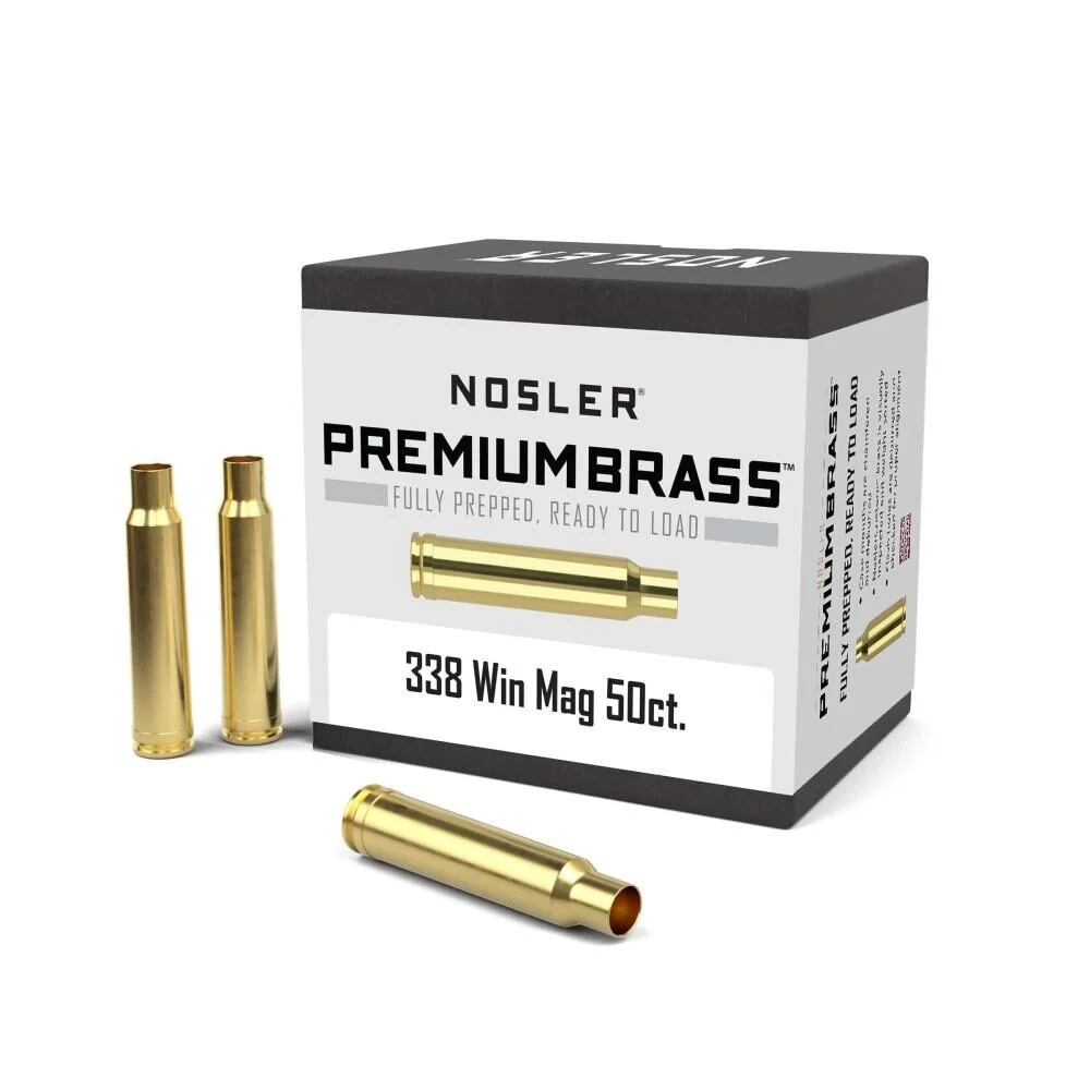 Nosler Unprimed Brass Rifle Cartridge Cases .338 Win Mag 50/ct 1 Nosler Unprimed Brass Rifle Cartridge Cases .338 Win Mag 50/ct