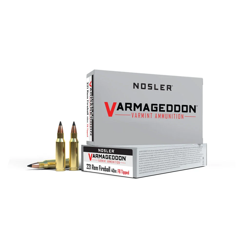 Nosler Varmegeddon Rifle Ammunition .221 Rem Fireball 40 gr FB Tipped 3100 fps 20/ct 1 Nosler Varmegeddon Rifle Ammunition .221 Rem Fireball 40 gr FB Tipped 3100 fps 20/ct