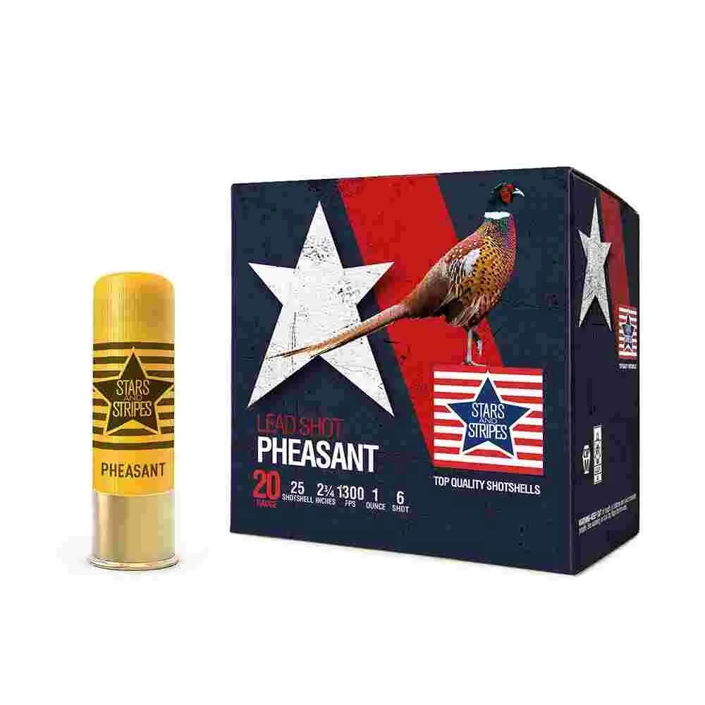 PPU Stars & Stripes Pheasant Load Shotshells 20ga 2-3/4'' 1oz 1300 fps #6 25/ct 1 PPU Stars & Stripes Pheasant Load Shotshells 20ga 2-3/4'' 1oz 1300 fps #6 25/ct