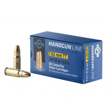 PPU Handgun Ammunition 7.62mm Tokarev 85 gr JHP 1675 fps 50/ct 1 PPU Handgun Ammunition 7.62mm Tokarev 85 gr JHP 1675 fps 50/ct