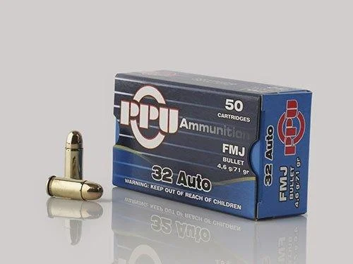 PPU Handgun Ammunition .32 ACP 71 gr FMJ 903 fps 903 fps 50/ct 1 PPU Handgun Ammunition .32 ACP 71 gr FMJ 903 fps 903 fps 50/ct