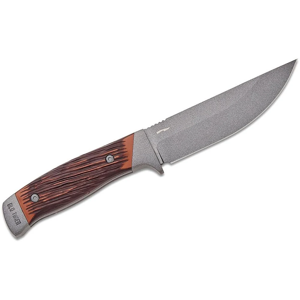 Old Timer Frontier Fixed Blade Knife 5" Drop Point Blade Wood Box 1 Old Timer Frontier Fixed Blade Knife 5" Drop Point Blade Wood Box