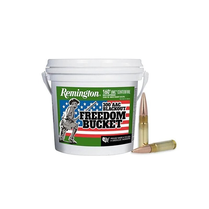 Remington UMC Freedom Bucket .300 AAC Blackout 220 gr. OTFB 940 fps 160/ct Bucket 1 Remington UMC Freedom Bucket .300 AAC Blackout 220 gr. OTFB 940 fps 160/ct Bucket