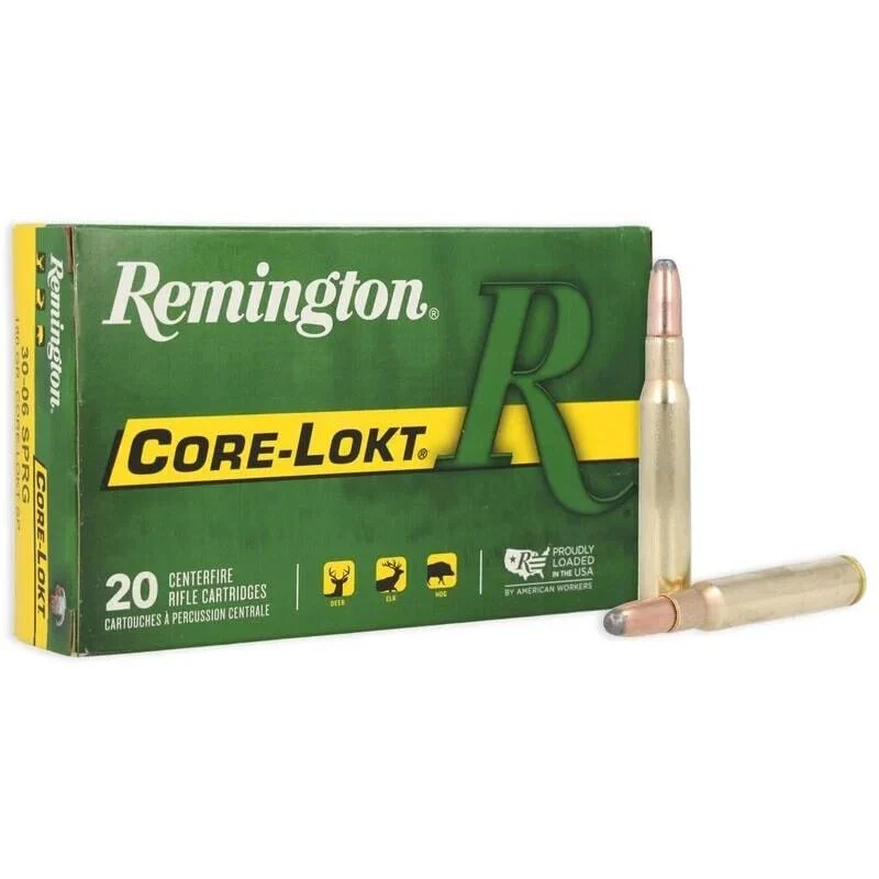 Remington Core-Lokt Rifle Ammunition .30-06 Sprg 220 gr SP 2410 fps 20/ct 1 Remington Core-Lokt Rifle Ammunition .30-06 Sprg 220 gr SP 2410 fps 20/ct