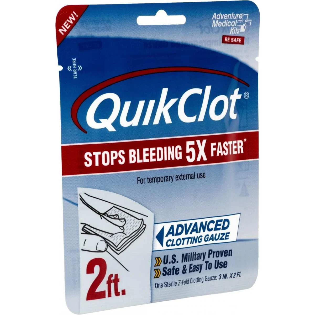 Ready Brands Adventure Medical Kits QuikClot Gauze 3"" x 2' 1 Ready Brands Adventure Medical Kits QuikClot Gauze 3"" x 2'