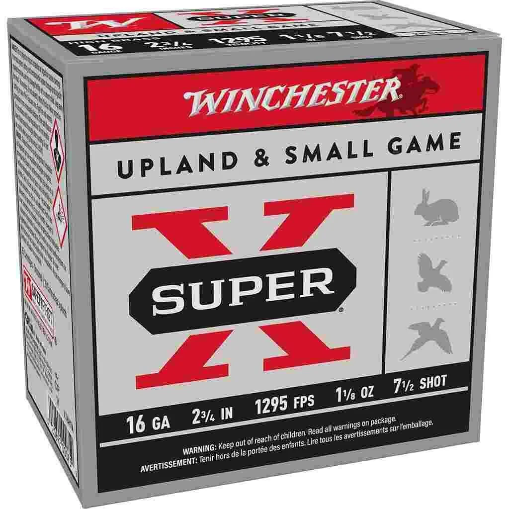 Winchester Super-X High-Brass Shotshells 16 ga 2-3/4" 1-1/8 oz 1295 fps #7.5 25/ct 1 Winchester Super-X High-Brass Shotshells 16 ga 2-3/4" 1-1/8 oz 1295 fps #7.5 25/ct