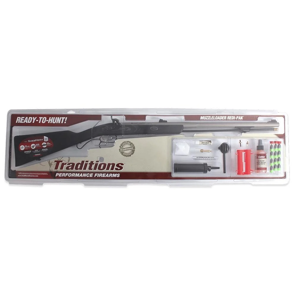 Traditions ShedHorn Redi-Pak Muzzleloader Rifle Kit .50 Cal 26" Barrel Black 1 Traditions ShedHorn Redi-Pak Muzzleloader Rifle Kit .50 Cal 26" Barrel Black