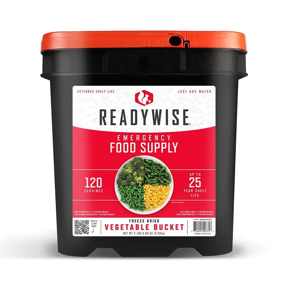 Readywise Freeze Dried Vegetable Bucket 120 Servings 1 Readywise Freeze Dried Vegetable Bucket 120 Servings