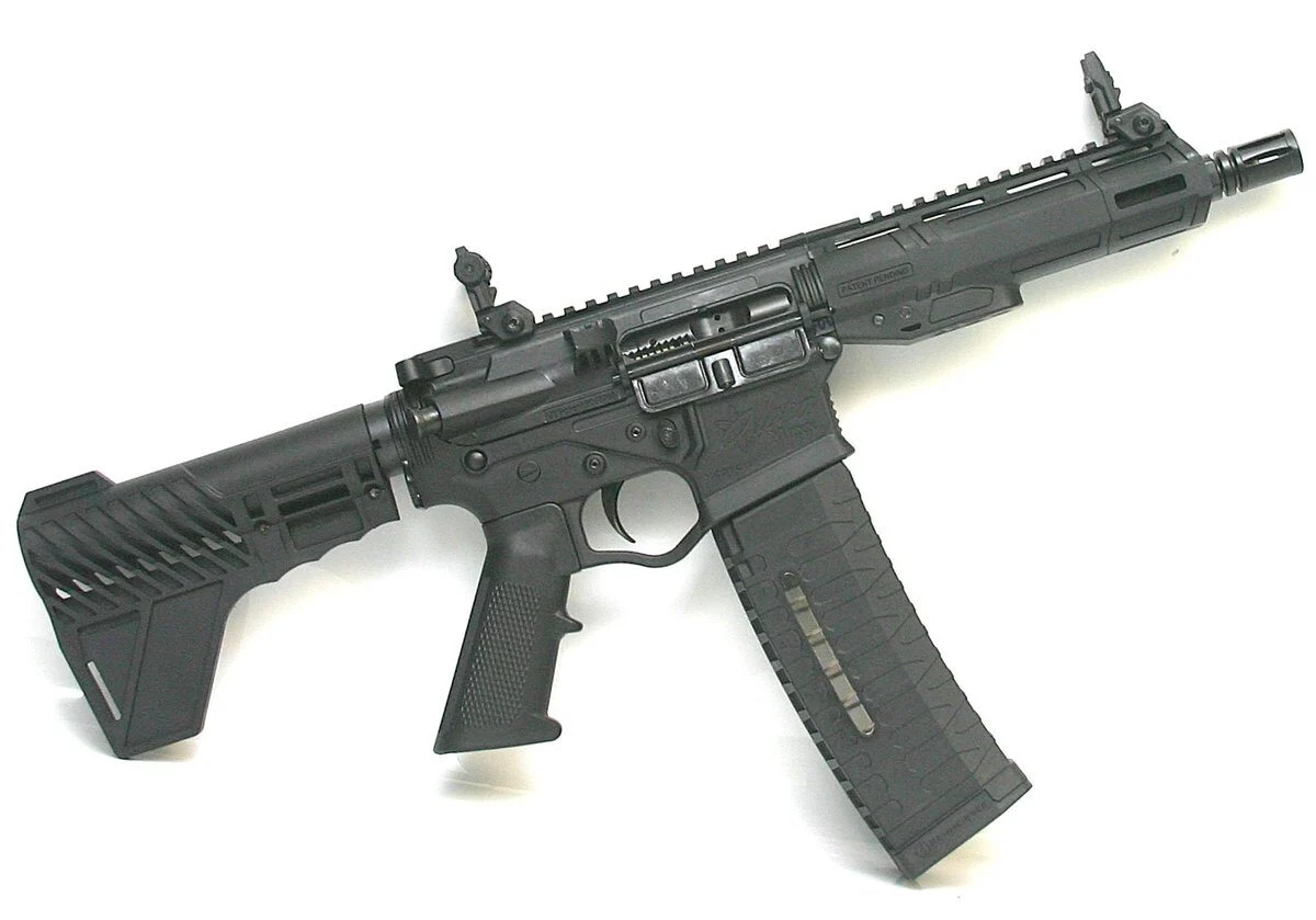 ATI ALPHA MAXX AR Pistol - Black | 5.56NATO | 7.5" barrel | 7" M-LOK Rail | 60rd | Rear Blade 1 ATI ALPHA MAXX AR Pistol - Black | 5.56NATO | 7.5" barrel | 7" M-LOK Rail | 60rd | Rear Blade